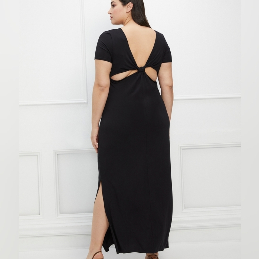 NEW Eloquii Open Back Maxi Shirt Dress